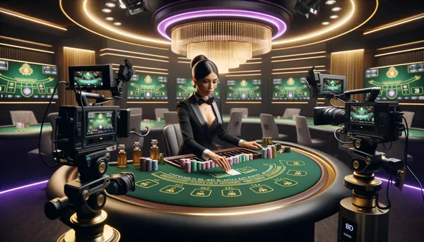 Studio professionale di live casino con dealer reale e tecnologie di streaming HD