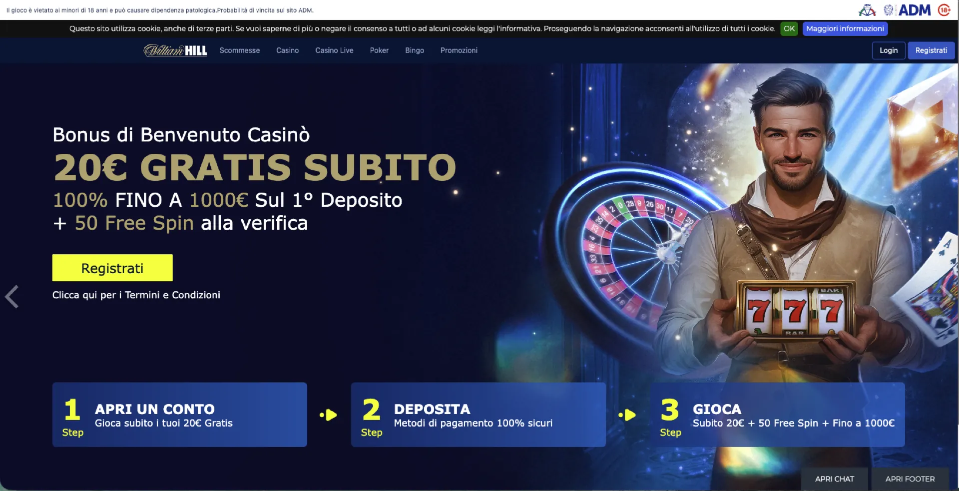 Screenshot homepage William Hill Casino