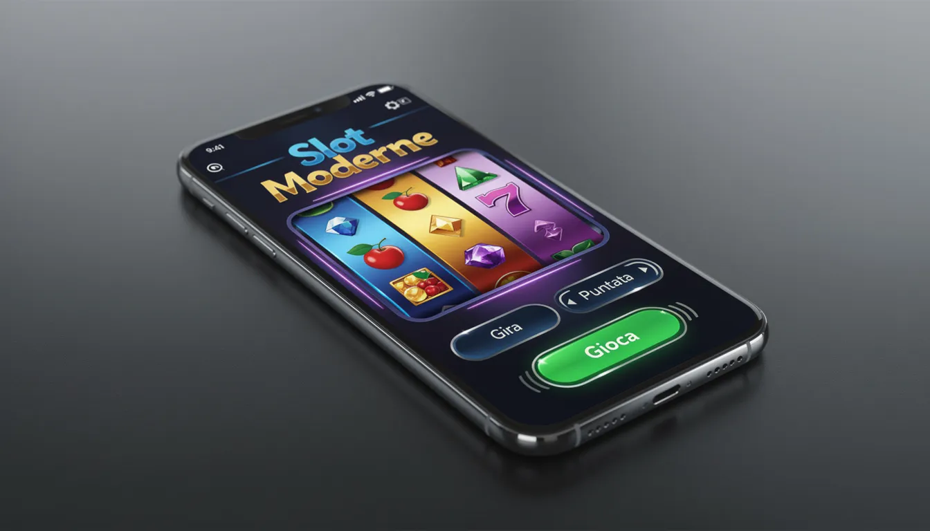 Un moderno smartphone mostra un'interfaccia di gioco con slot machine colorate, rappresentando un'esperienza di casinò online coinvolgente. L'immagine evidenzia la varietà di giochi disponibili, attirando i giocatori con grafiche vivaci e funzionalità interattive.